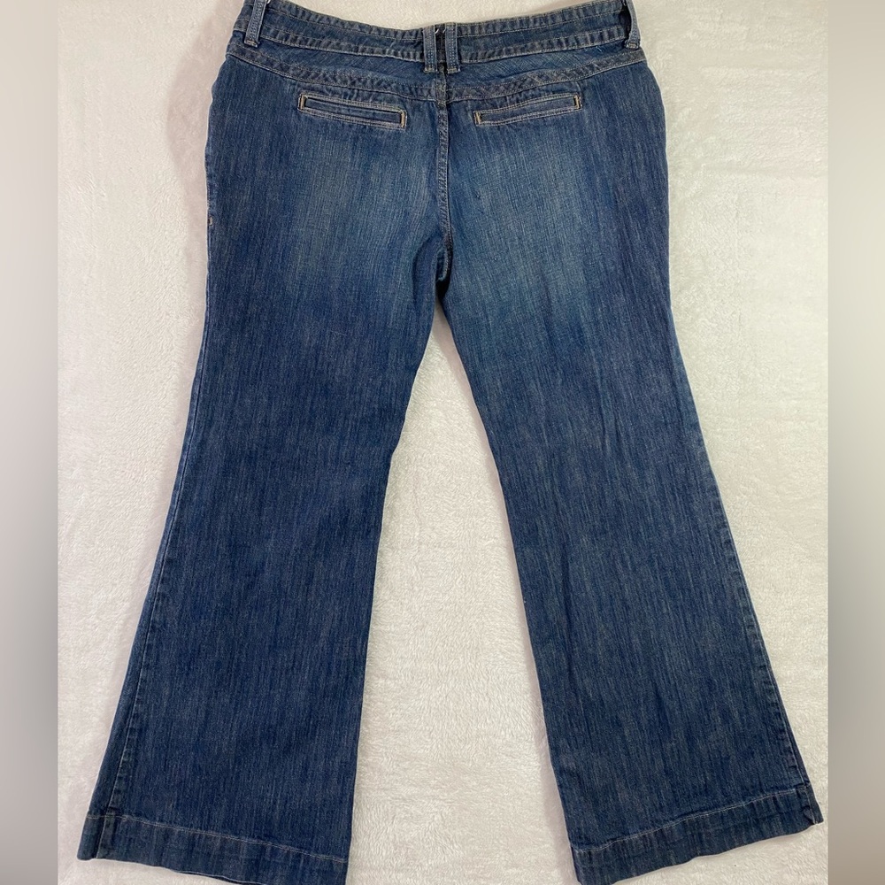 Mossimo Supply Co. Vintage Flare Wide Leg Jeans Floral Pocket Lining Size 17 - Picture 2 of 12